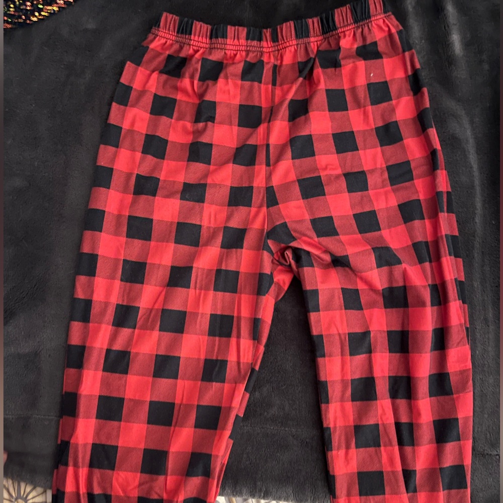 Plaid Red and Black Kids Pajama Pants